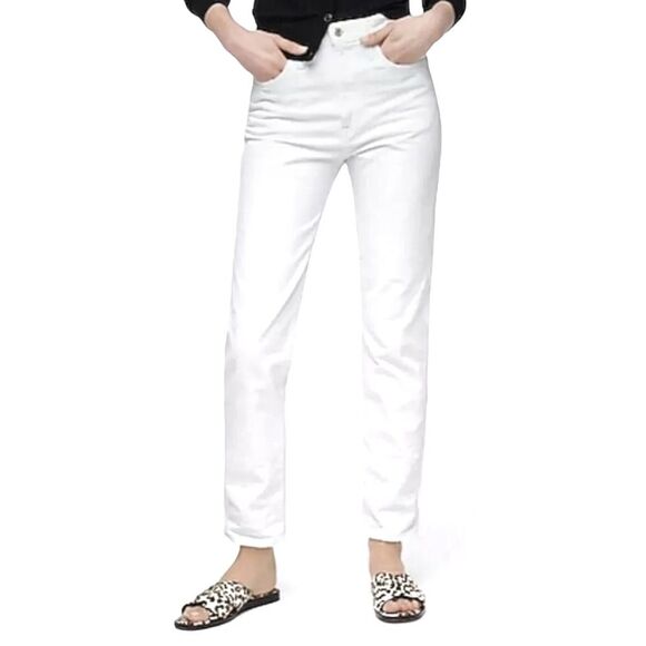 J. Crew Point Sur White Shoreditch Straight Jeans Preppy Coastal Women’s Size 26 - Picture 4 of 15